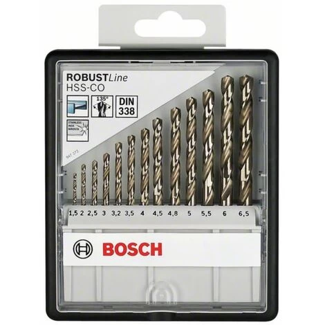Bosch Metallbohrer-Set Robust Line HSS-Co. DIN 135. 135° 3 Bosch Metallbohrer-Set Robust Line HSS-Co. DIN 135. 135°