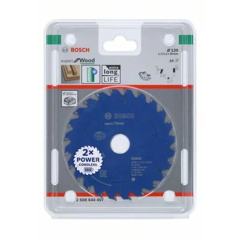 Bosch Kreissägeblatt Expert For Wood, 120 x 1,7/1,2 x 20, 24 Zähne 4 Bosch Kreissägeblatt Expert For Wood, 120 x 1,7/1,2 x 20, 24 Zähne – Bild 2