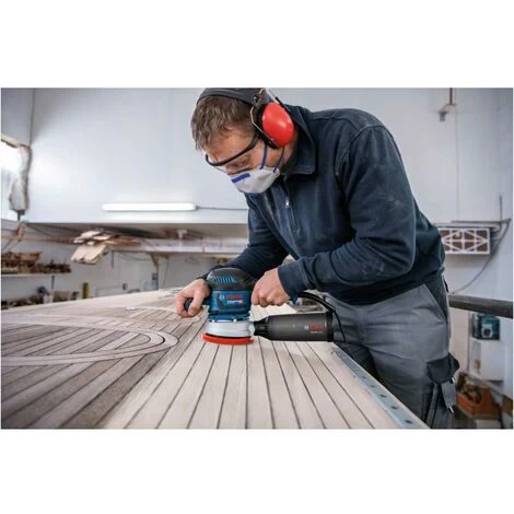 Bosch Professional Bosch Exzenterschleifer GEX 40-150, Mit Schleifblatt M480, Schleifteller, L-BOXX 7 Bosch Professional Bosch Exzenterschleifer GEX 40-150, Mit Schleifblatt M480, Schleifteller, L-BOXX – Bild 5