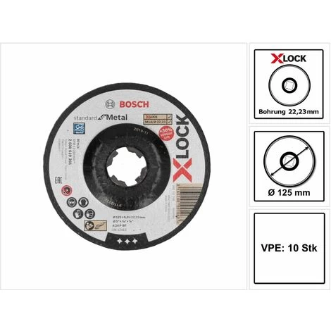 Bosch Expert X-LOCK Standard For Metal Schruppscheibe 125 X 22,23 Mm 10 Stk. ( 10x 2608619366 ) Gekröpfte Schruppscheibe 3 Bosch Expert X-LOCK Standard For Metal Schruppscheibe 125 X 22,23 Mm 10 Stk. ( 10x 2608619366 ) Gekröpfte Schruppscheibe