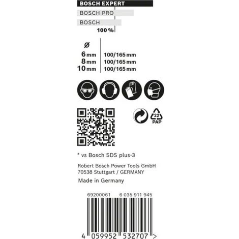 Bosch Expert SDS Plus-7X Hammerbohrer-Set, 6/8/10 mm, 3-tlg. 4 Bosch Expert SDS Plus-7X Hammerbohrer-Set, 6/8/10 mm, 3-tlg. – Bild 2