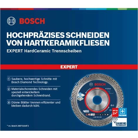 Bosch EXPERT HardCeramic 76 mm Diamanttrennscheiben 76 X 1,5 X 10 mm, Für Mini-Winkelschleifer 4 Bosch EXPERT HardCeramic 76 mm Diamanttrennscheiben 76 X 1,5 X 10 mm, Für Mini-Winkelschleifer – Bild 2