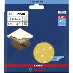Bosch Accessories EXPERT C470 2608901098 Exzenterschleifpapier Gelocht Körnung 240 (Ø) 125 Mm 5 St. -Werkzeug Bosch Geschäft 46108850 3
