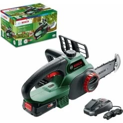 Bosch Akku Kettensäge UniversalChain 18 (1 Akku, 18 Volt System, Schwertlänge 20 Cm)