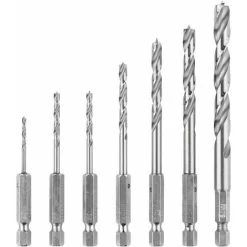 Bosch Professional 7 Tlg. ¼ Zoll Sechskant Holzspiralbohrer Set (für Holz, Zubehör Bohrschrauber)