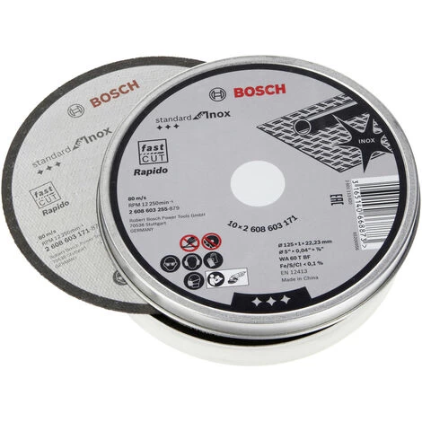 Bosch Trennscheiben Set 10-teilig 10 X 125,1 Mm Inox Exzenterschleifer 3 Bosch Trennscheiben Set 10-teilig 10 X 125,1 Mm Inox Exzenterschleifer