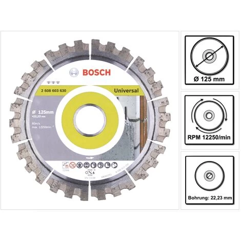 Bosch Diamant Trennscheibe Best For Universal 125 X 22,23 Mm ( 2608603630 ) 3 Bosch Diamant Trennscheibe Best For Universal 125 X 22,23 Mm ( 2608603630 )